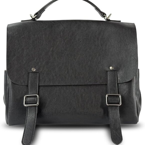 Black Leather 3-in-1 Backpack Handbag Tote for Women Work Travel Casual - Picture 1 of 7